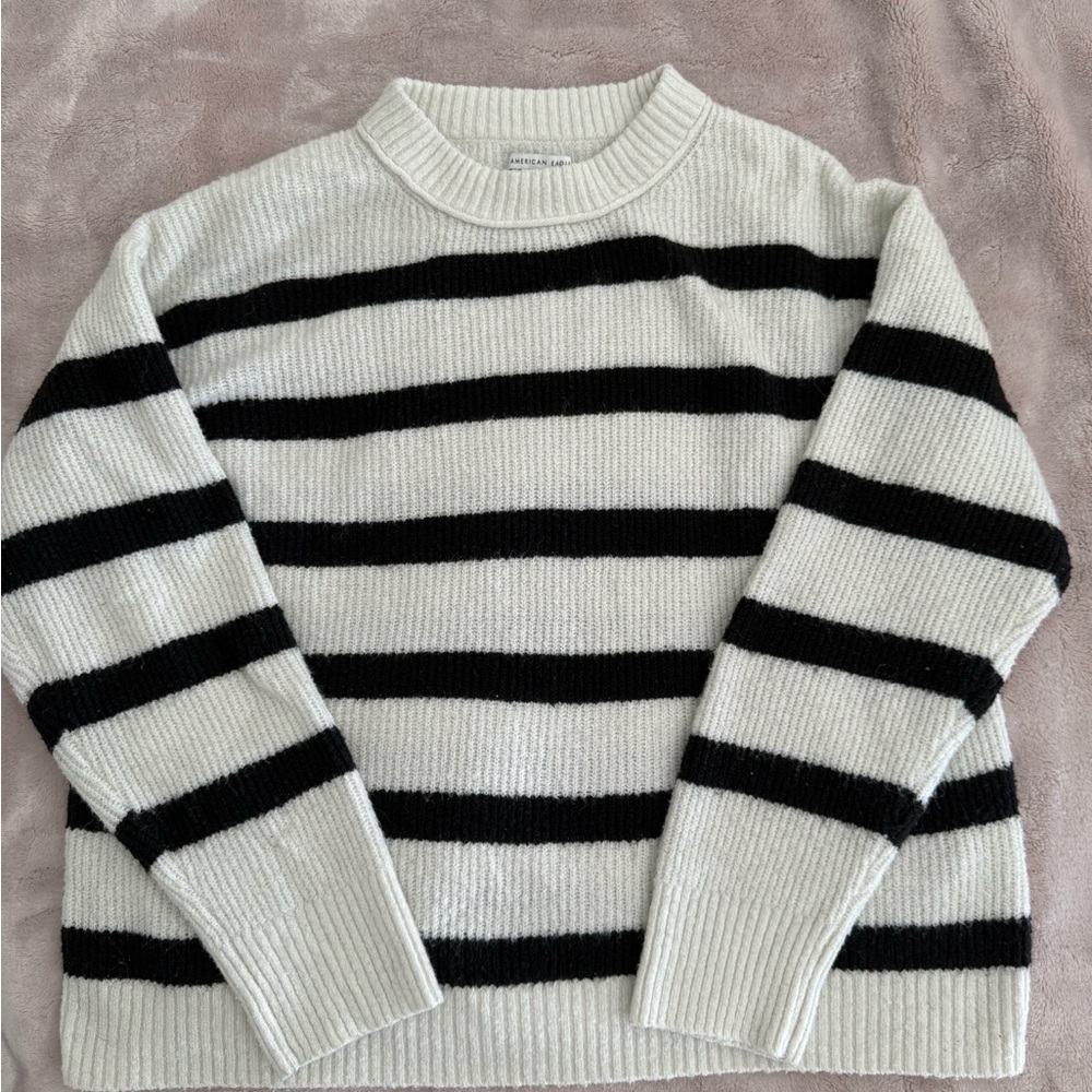 American Eagle Outfitters Black and White Striped Sweater